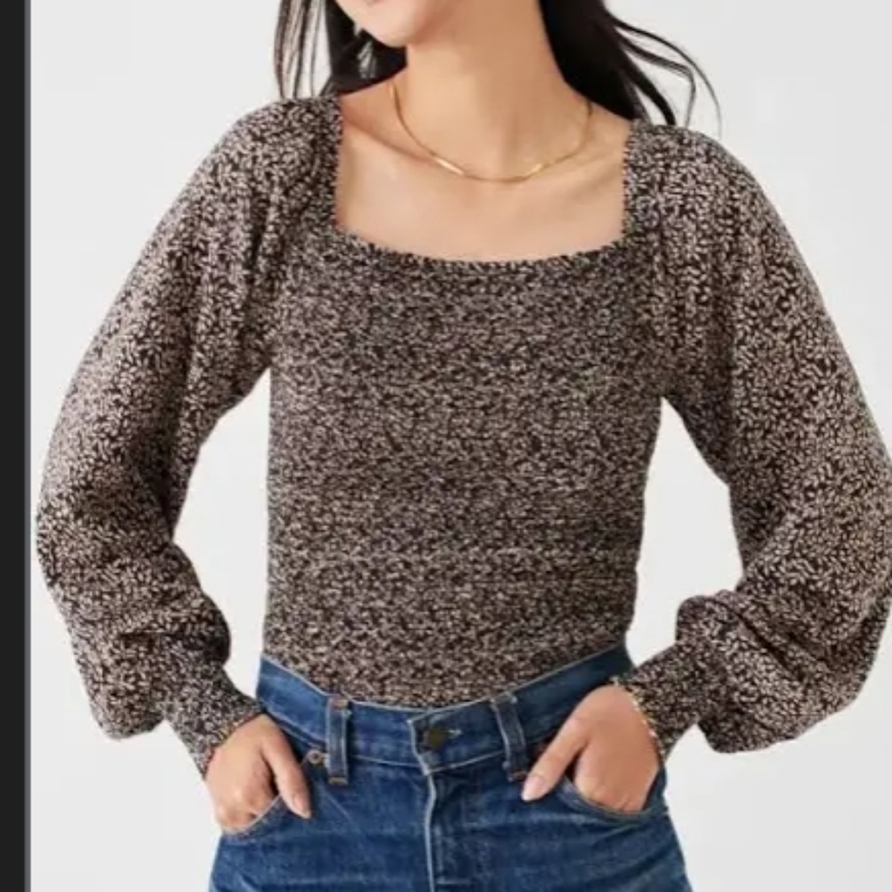 Faherty Black and White Blouse
